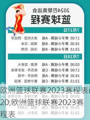 欧洲篮球联赛2023赛程表i20,欧洲篮球联赛2023赛程表