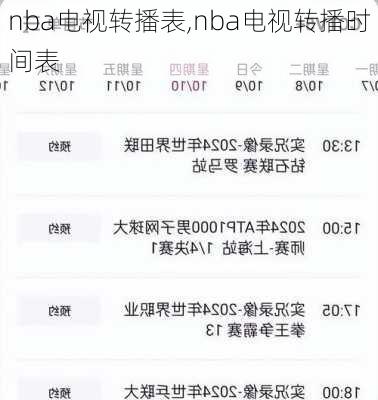 nba电视转播表,nba电视转播时间表