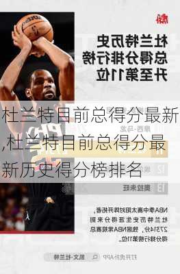 杜兰特目前总得分最新,杜兰特目前总得分最新历史得分榜排名