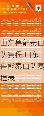 山东鲁能泰山队赛程,山东鲁能泰山队赛程表