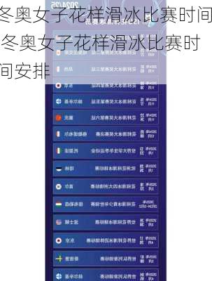 冬奥女子花样滑冰比赛时间,冬奥女子花样滑冰比赛时间安排