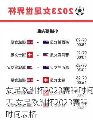 女足欧洲杯2023赛程时间表,女足欧洲杯2023赛程时间表格