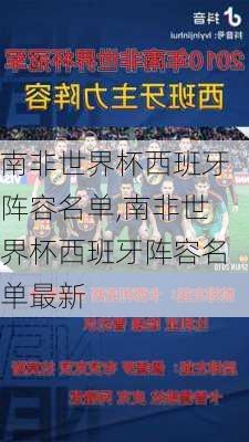 南非世界杯西班牙阵容名单,南非世界杯西班牙阵容名单最新