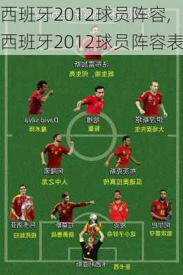 西班牙2012球员阵容,西班牙2012球员阵容表
