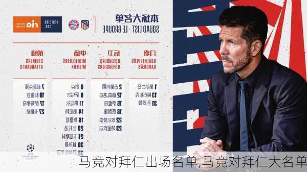 马竞对拜仁出场名单,马竞对拜仁大名单
