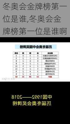 冬奥会金牌榜第一位是谁,冬奥会金牌榜第一位是谁啊
