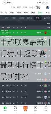 中超联赛最新排行榜,中超联赛最新排行榜中超最新排名