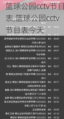 篮球公园cctv节目表,篮球公园cctv节目表今天
