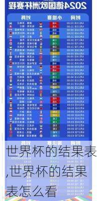 世界杯的结果表,世界杯的结果表怎么看