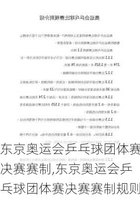 东京奥运会乒乓球团体赛决赛赛制,东京奥运会乒乓球团体赛决赛赛制规则