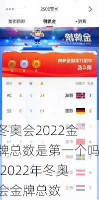 冬奥会2022金牌总数是第一个吗,2022年冬奥会金牌总数