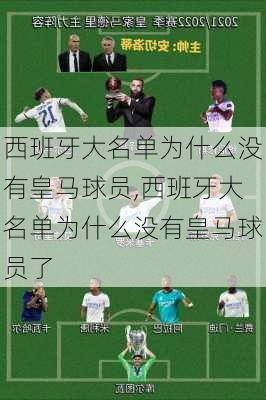 西班牙大名单为什么没有皇马球员,西班牙大名单为什么没有皇马球员了