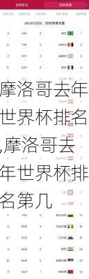 摩洛哥去年世界杯排名,摩洛哥去年世界杯排名第几