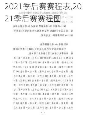 2021季后赛赛程表,2021季后赛赛程图