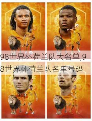 98世界杯荷兰队大名单,98世界杯荷兰队名单号码
