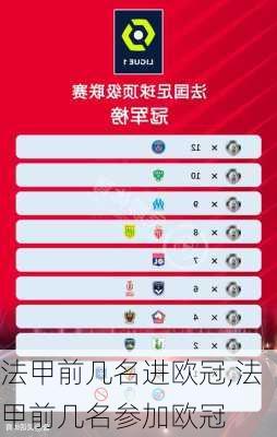 法甲前几名进欧冠,法甲前几名参加欧冠