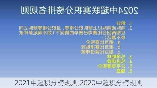 2021中超积分榜规则,2020中超积分榜规则