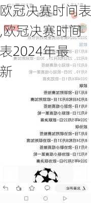 欧冠决赛时间表,欧冠决赛时间表2024年最新