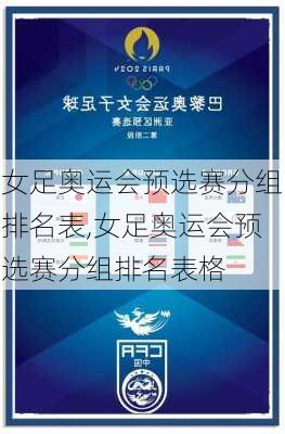 女足奥运会预选赛分组排名表,女足奥运会预选赛分组排名表格