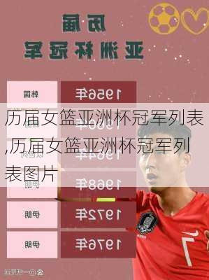 历届女篮亚洲杯冠军列表,历届女篮亚洲杯冠军列表图片
