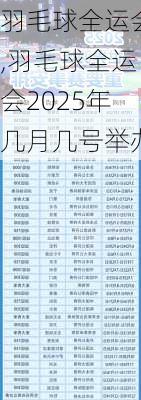 羽毛球全运会,羽毛球全运会2025年几月几号举办