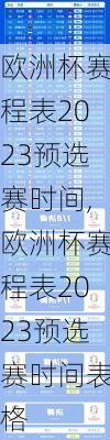 欧洲杯赛程表2023预选赛时间,欧洲杯赛程表2023预选赛时间表格