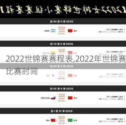 2022世锦赛赛程表,2022年世锦赛比赛时间