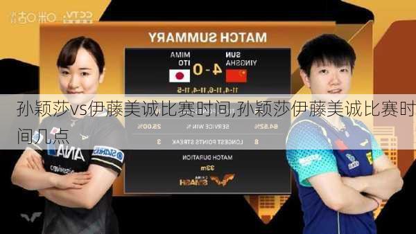 孙颖莎vs伊藤美诚比赛时间,孙颖莎伊藤美诚比赛时间几点