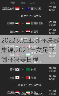 2022女足亚洲杯决赛集锦,2022年女足亚洲杯决赛日程