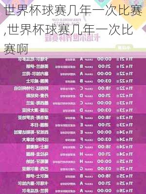 世界杯球赛几年一次比赛,世界杯球赛几年一次比赛啊