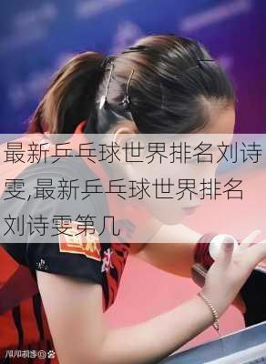 最新乒乓球世界排名刘诗雯,最新乒乓球世界排名刘诗雯第几