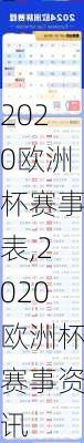 2020欧洲杯赛事表,2020欧洲杯赛事资讯
