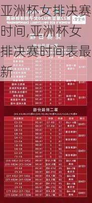 亚洲杯女排决赛时间,亚洲杯女排决赛时间表最新