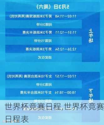 世界杯竞赛日程,世界杯竞赛日程表