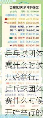 乒乓球团体赛什么时候开始举行,乒乓球团体赛什么时候开始举行的