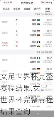 女足世界杯完整赛程结果,女足世界杯完整赛程结果查询