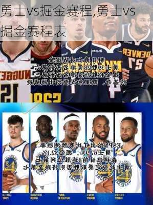 勇士vs掘金赛程,勇士vs掘金赛程表