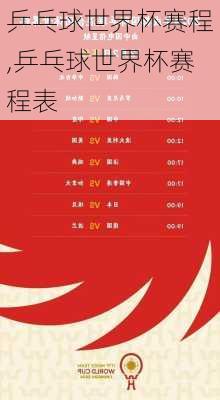 乒乓球世界杯赛程,乒乓球世界杯赛程表