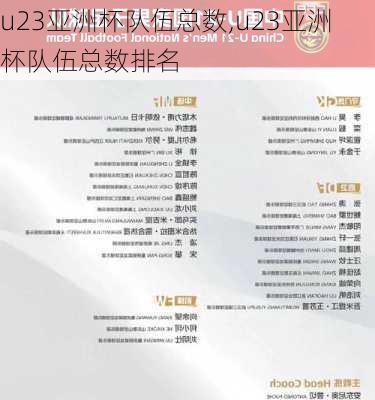 u23亚洲杯队伍总数,u23亚洲杯队伍总数排名
