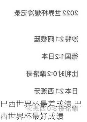 巴西世界杯最差成绩,巴西世界杯最好成绩