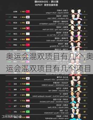 奥运会混双项目有几个,奥运会混双项目有几个项目