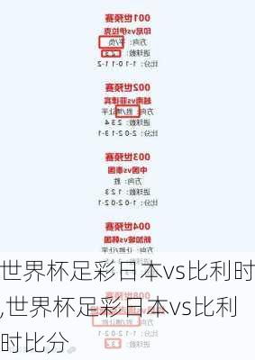 世界杯足彩日本vs比利时,世界杯足彩日本vs比利时比分