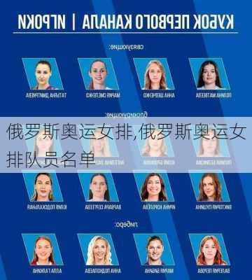 俄罗斯奥运女排,俄罗斯奥运女排队员名单