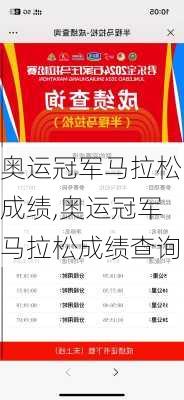 奥运冠军马拉松成绩,奥运冠军马拉松成绩查询