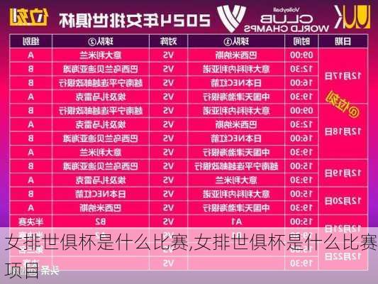 女排世俱杯是什么比赛,女排世俱杯是什么比赛项目