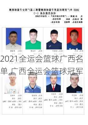 2021全运会篮球广西名单,广西全运会篮球冠军