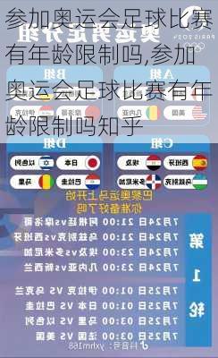参加奥运会足球比赛有年龄限制吗,参加奥运会足球比赛有年龄限制吗知乎