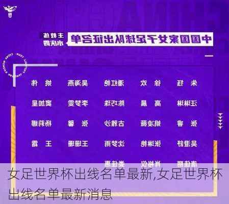 女足世界杯出线名单最新,女足世界杯出线名单最新消息