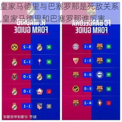 皇家马德里与巴塞罗那是死敌关系,皇家马德里和巴塞罗那谁厉害