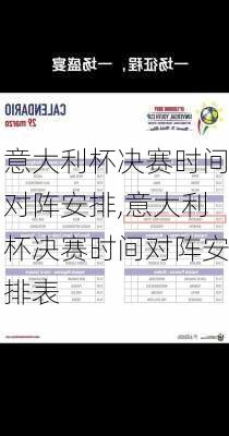 意大利杯决赛时间对阵安排,意大利杯决赛时间对阵安排表